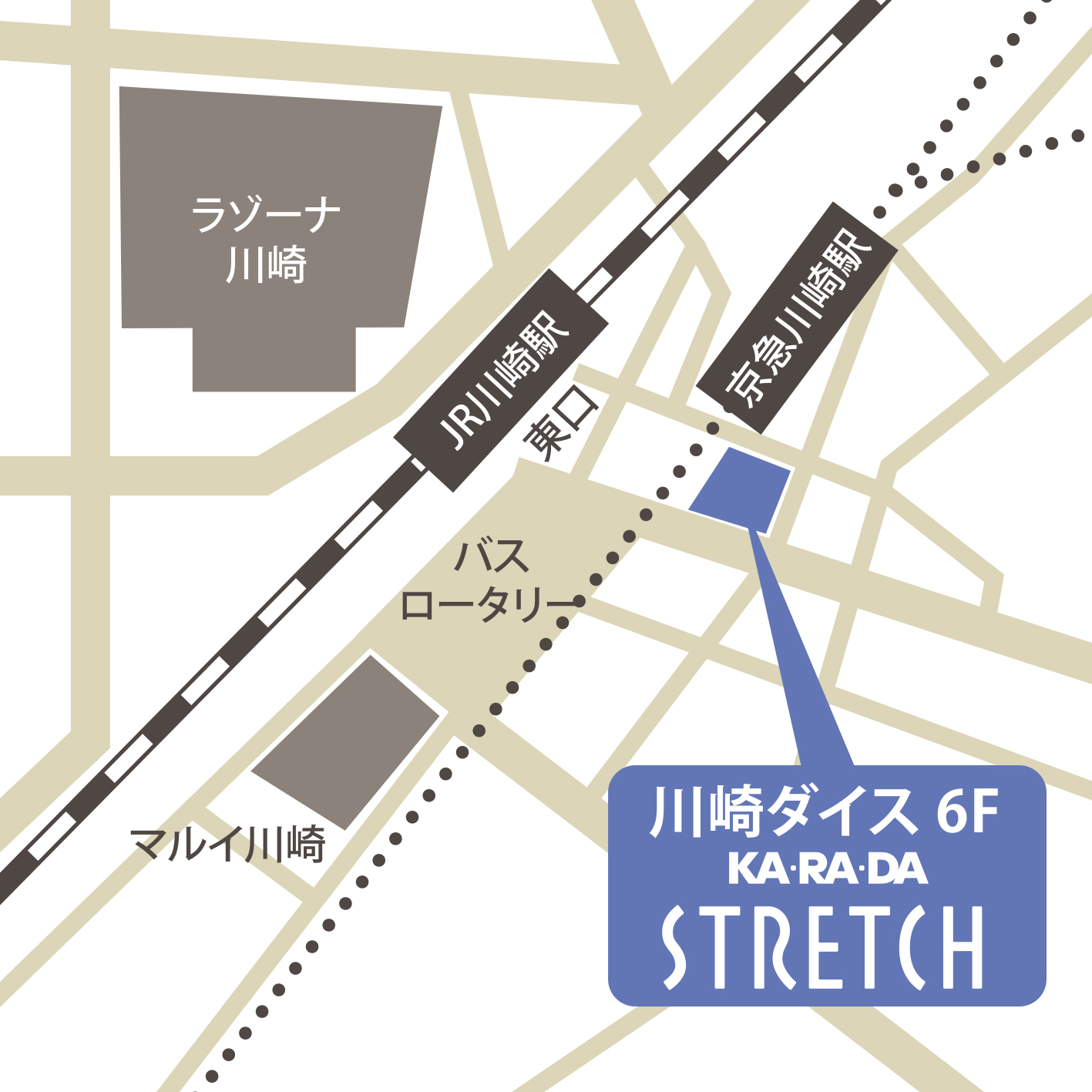 川崎ダイス店の地図